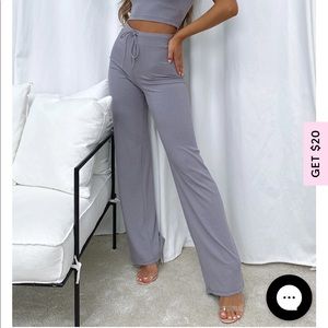 Adore You Ribbed Pants Steel